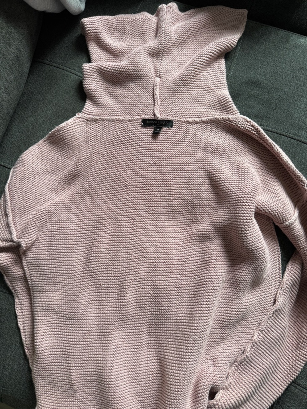 Banana Republic Light Pink Hooded Knit Sweater